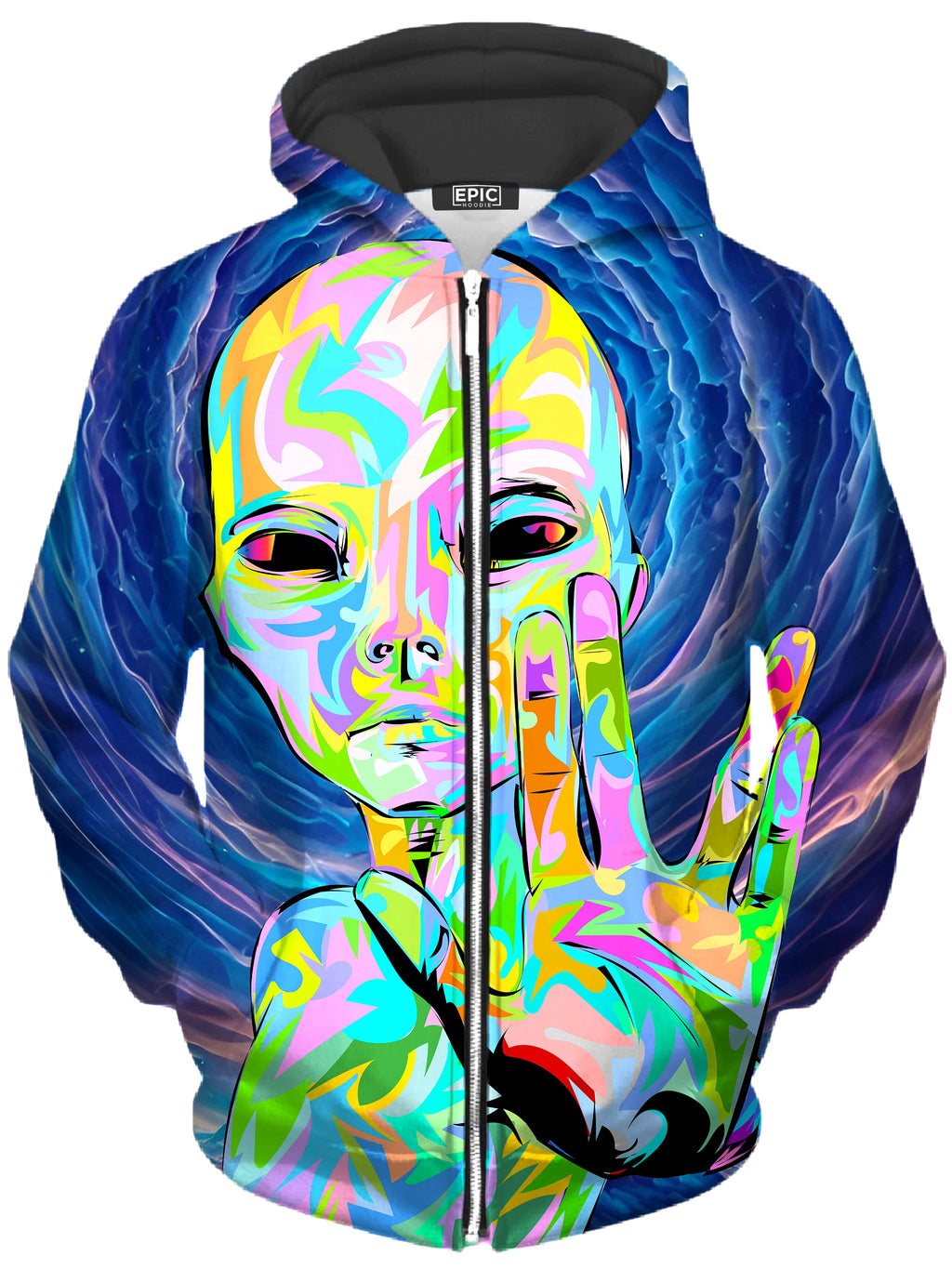 I Come in Peace Unisex Zip-Up Hoodie Technodrome Epic Hoodie