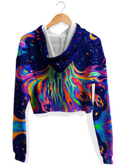 Trippy Hollow Fleece Crop Hoodie