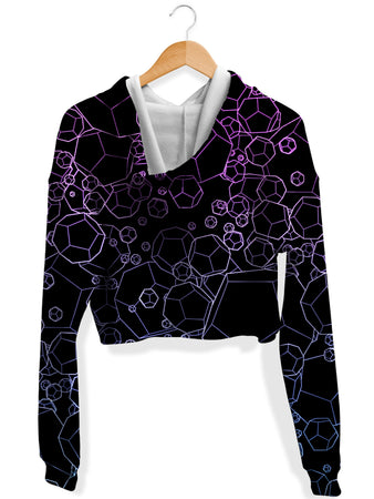 Yantrart Design - Dodecahedron Madness Cold Fleece Crop Hoodie