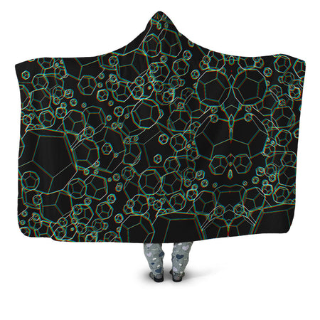 Yantrart Design - Dodecahedron Madness Glitch Hooded Blanket