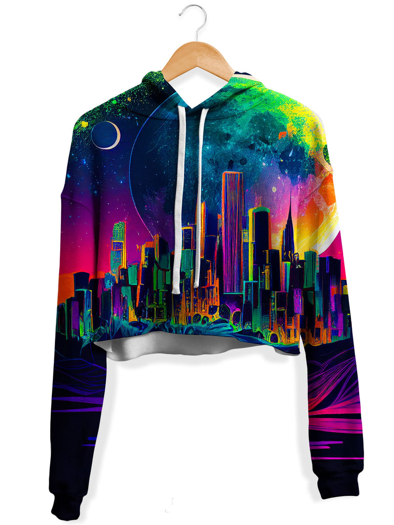 iEDM - Back to Reality Fleece Crop Hoodie