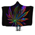 Blacklight Weed Hooded Blanket iEDM Epic Hoodie