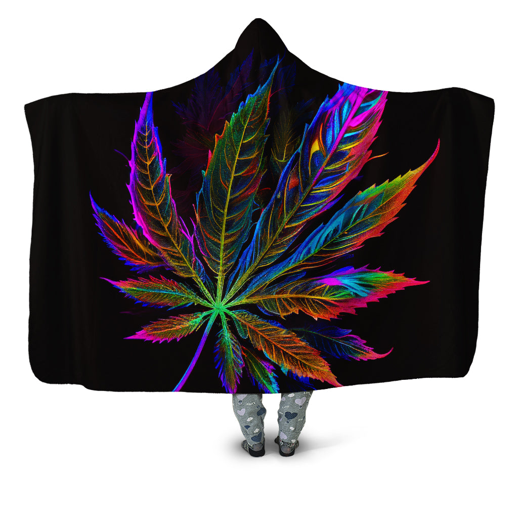 Blacklight Weed Hooded Blanket iEDM Epic Hoodie