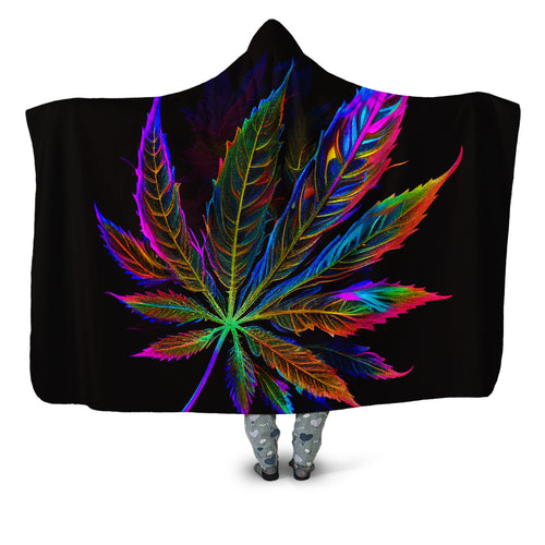 Blacklight Weed Hooded Blanket iEDM Epic Hoodie