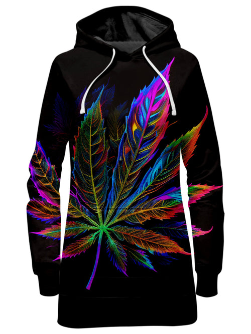 Blacklight Weed Hoodie Dress iEDM Epic Hoodie