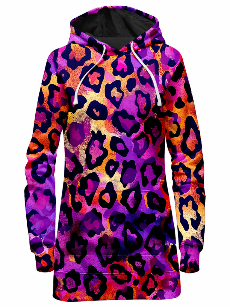 iEDM - Neon Leopard Hoodie Dress
