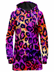 Neon Leopard Hoodie Dress