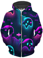 Ghost Melt Unisex Zip-Up Hoodie iEDM Epic Hoodie
