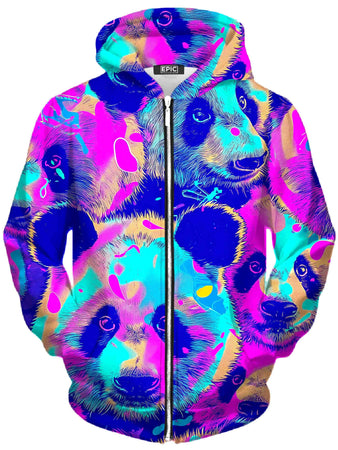 iEDM - Panda Melt Unisex Zip-Up Hoodie