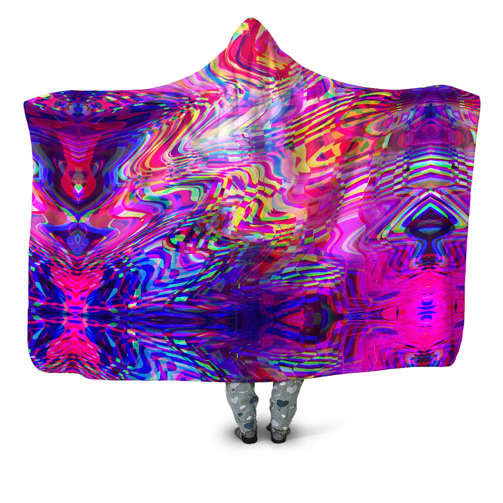 Glitch Waves Hooded Blanket Art Designs Works Epic Hoodie