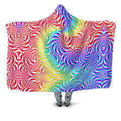 PLUR Rainbow Hooded Blanket