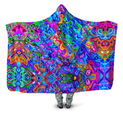 Rainbow Ripples Hooded Blanket