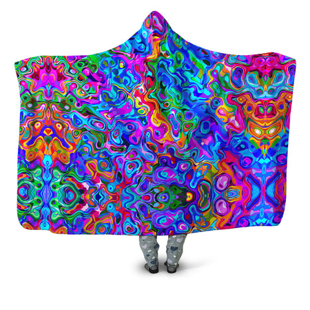 Art Designs Works - Rainbow Ripples Hooded Blanket