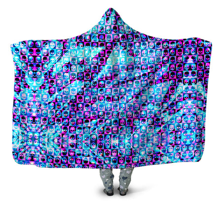 Art Designs Works - Skull Fam Blue Hooded Blanket