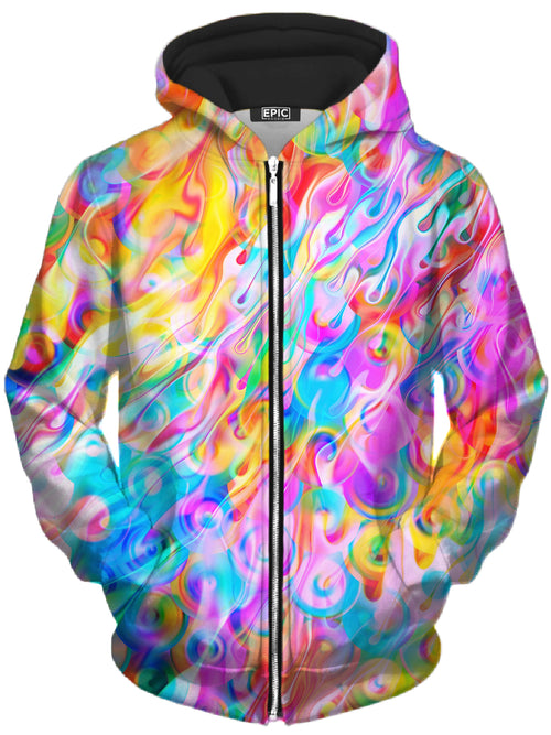 Blissful Drip Unisex Zip-Up Hoodie Art Designs Works Epic Hoodie