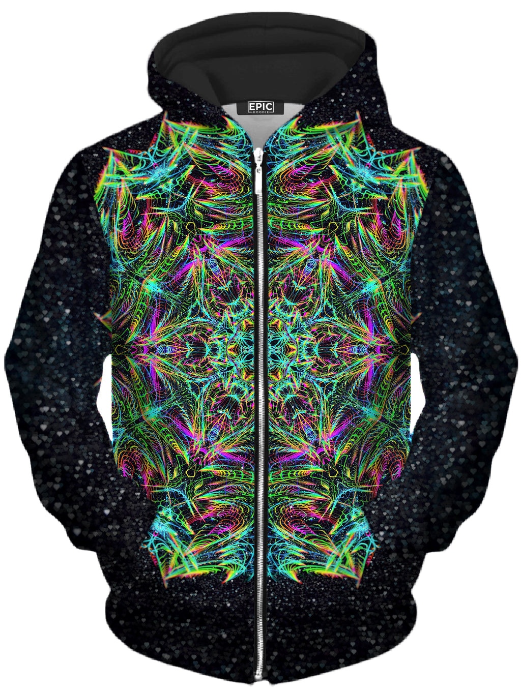 Green Warp Unisex Zip-Up Hoodie Art Designs Works Epic Hoodie
