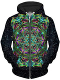 Green Warp Unisex Zip-Up Hoodie Art Designs Works Epic Hoodie