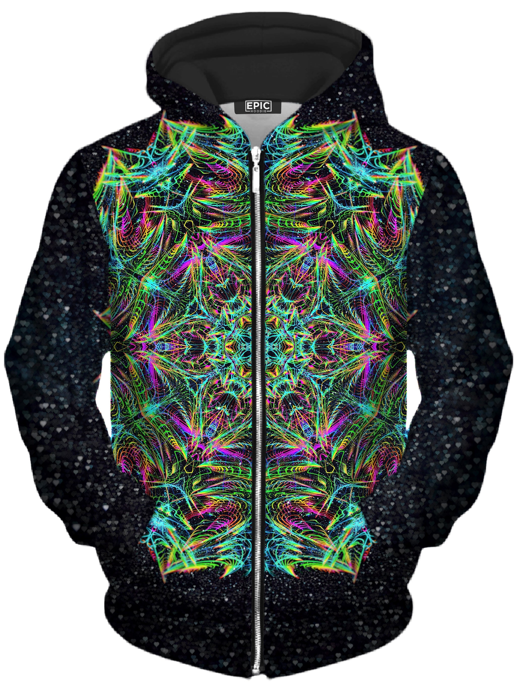 Green Warp Unisex Zip-Up Hoodie Art Designs Works Epic Hoodie