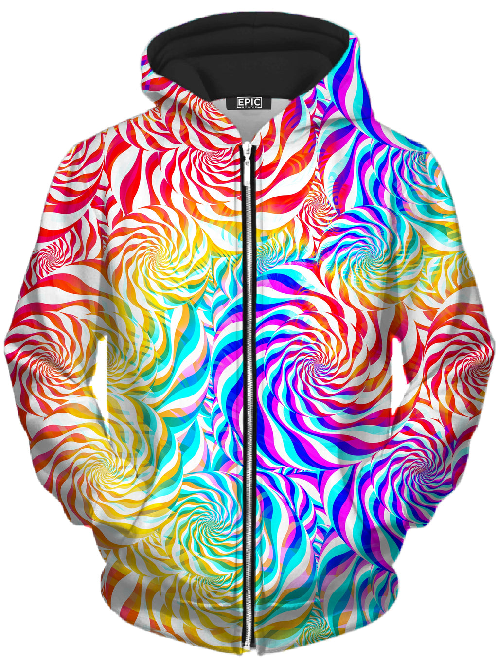 PLUR Rainbow Unisex Zip-Up Hoodie Art Designs Works Epic Hoodie