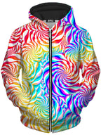 PLUR Rainbow Unisex Zip-Up Hoodie Art Designs Works Epic Hoodie