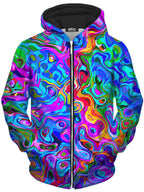 Rainbow Ripples Unisex Zip-Up Hoodie Art Designs Works Epic Hoodie