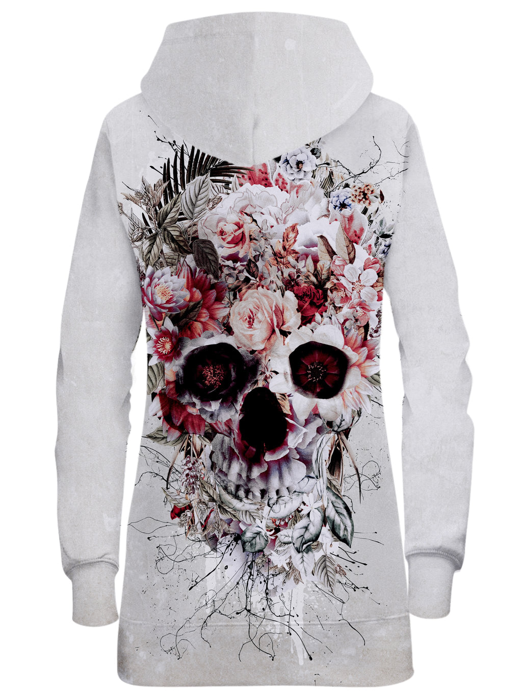 Floral Skull Hoodie Dress, Riza Peker, T6 - Epic Hoodie