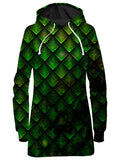 Galactic Dragon Scale Green Hoodie Dress, Noctum X Truth, T6 - Epic Hoodie