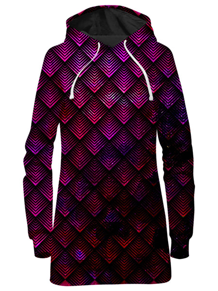 Noctum X Truth - Galactic Dragon Scale Pink Hoodie Dress