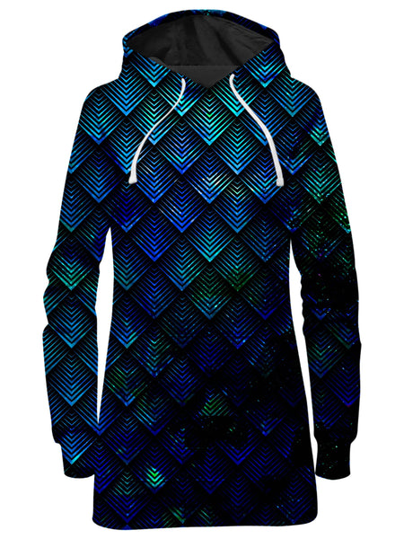 Noctum X Truth - Galactic Dragon Scale Teal Hoodie Dress