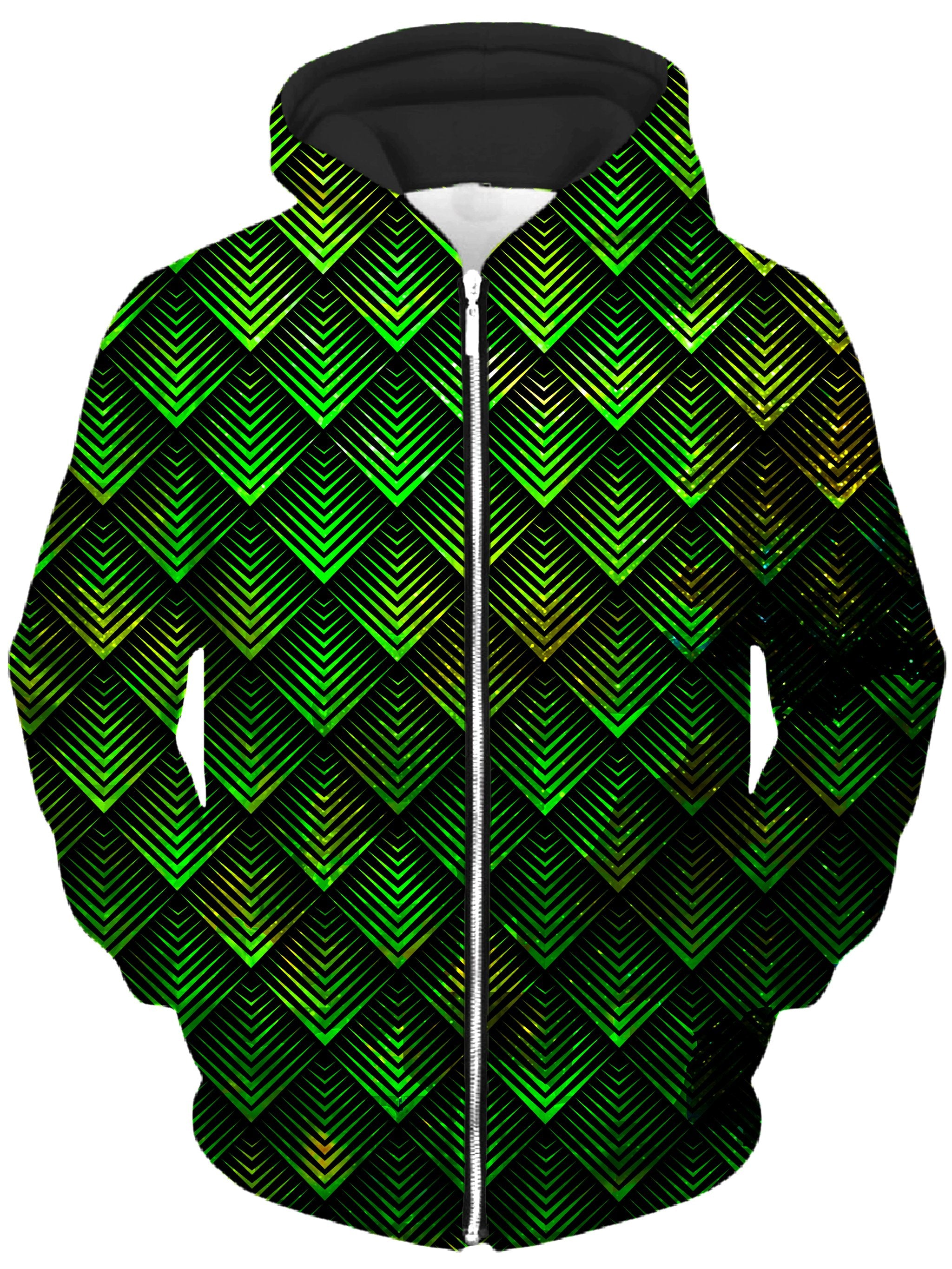 Galactic Dragon Scale Green Unisex Zip-Up Hoodie, Noctum X Truth, T6 - Epic Hoodie