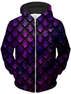 Galactic Dragon Scale Purple Unisex Zip-Up Hoodie Noctum X Truth Epic Hoodie