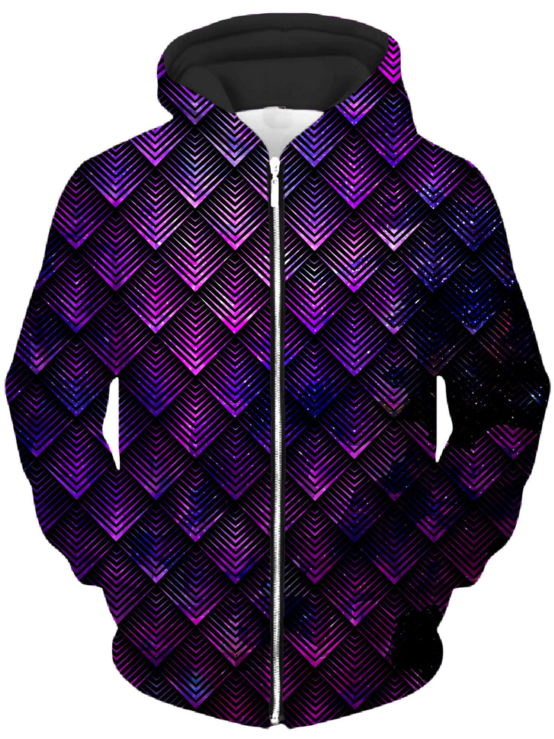 Galactic Dragon Scale Purple Unisex Zip-Up Hoodie, Noctum X Truth, T6 - Epic Hoodie