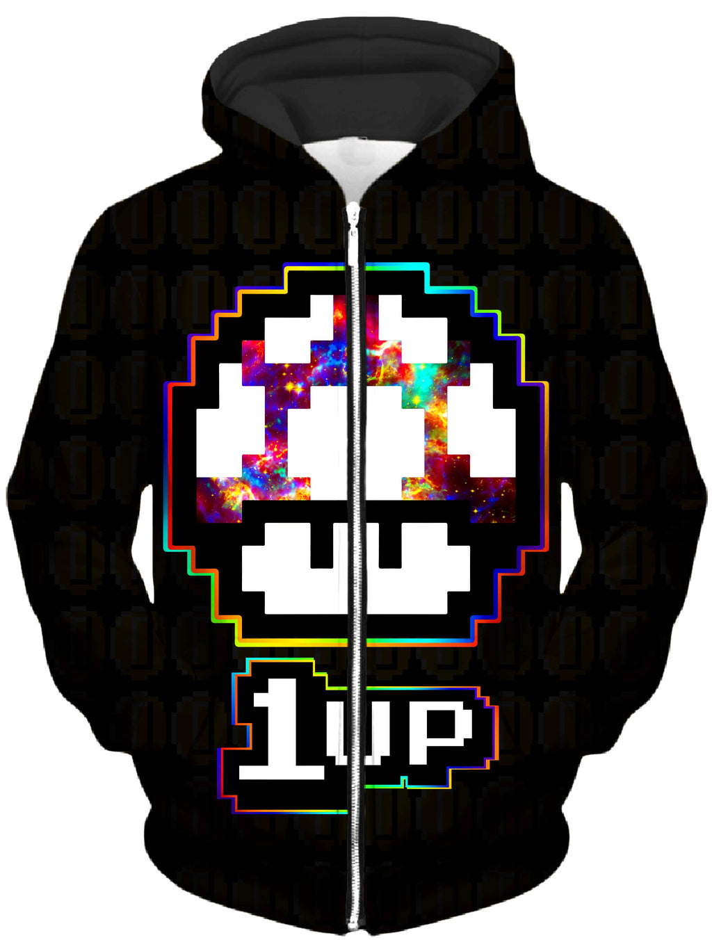 Level Up Mushroom Unisex Zip-Up Hoodie, Noctum X Truth, T6 - Epic Hoodie