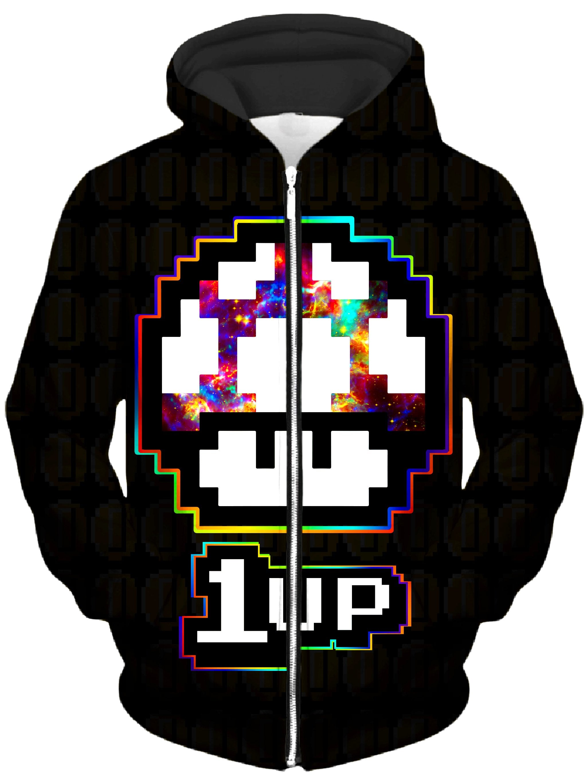 Level Up Mushroom Unisex Zip-Up Hoodie, Noctum X Truth, T6 - Epic Hoodie