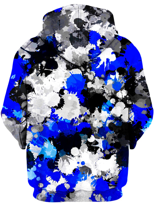 Blue and Grey Paint Splatter Unisex Zip-Up Hoodie Big Tex Funkadelic Epic Hoodie