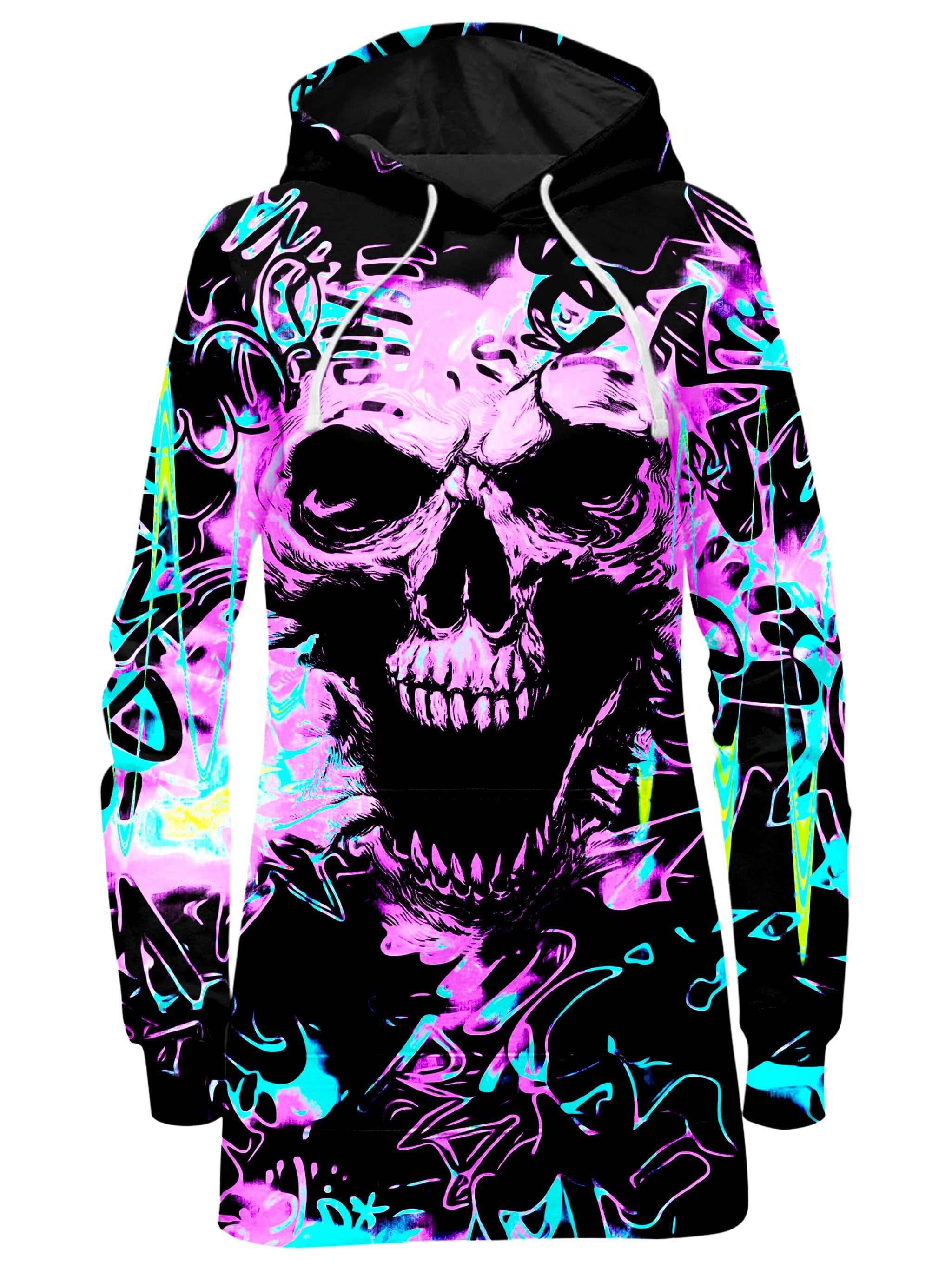 Skull Graffiti Hoodie Dress, Big Tex Funkadelic, T6 - Epic Hoodie