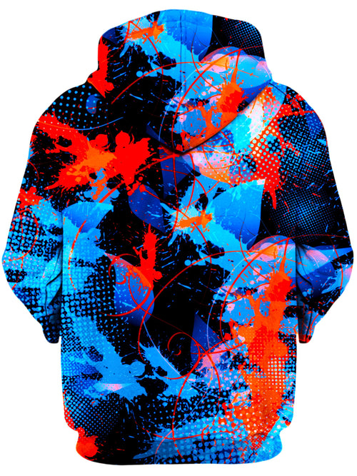 Blue and Orange Paint Splatter Unisex Zip-Up Hoodie Big Tex Funkadelic Epic Hoodie