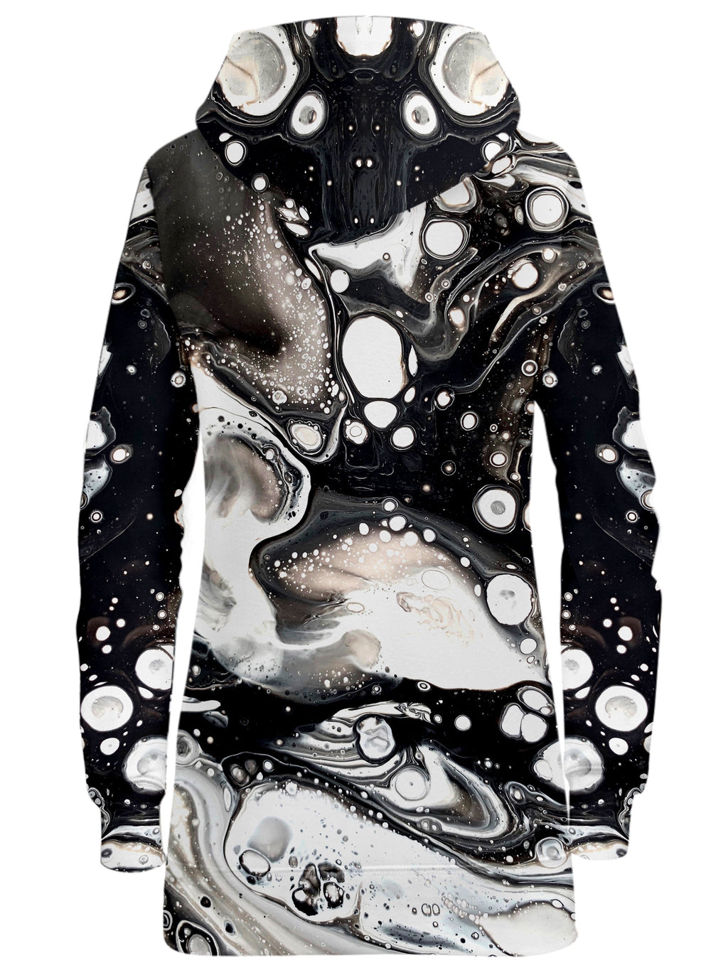 Monochrome Melt Hoodie Dress BrizBazaar Epic Hoodie
