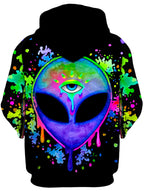Splatter Alien Unisex Zip-Up Hoodie BrizBazaar Epic Hoodie