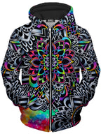 Mandala Vibez Unisex Zip-Up Hoodie BrizBazaar Epic Hoodie