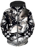 Monochrome Melt Unisex Zip-Up Hoodie BrizBazaar Epic Hoodie