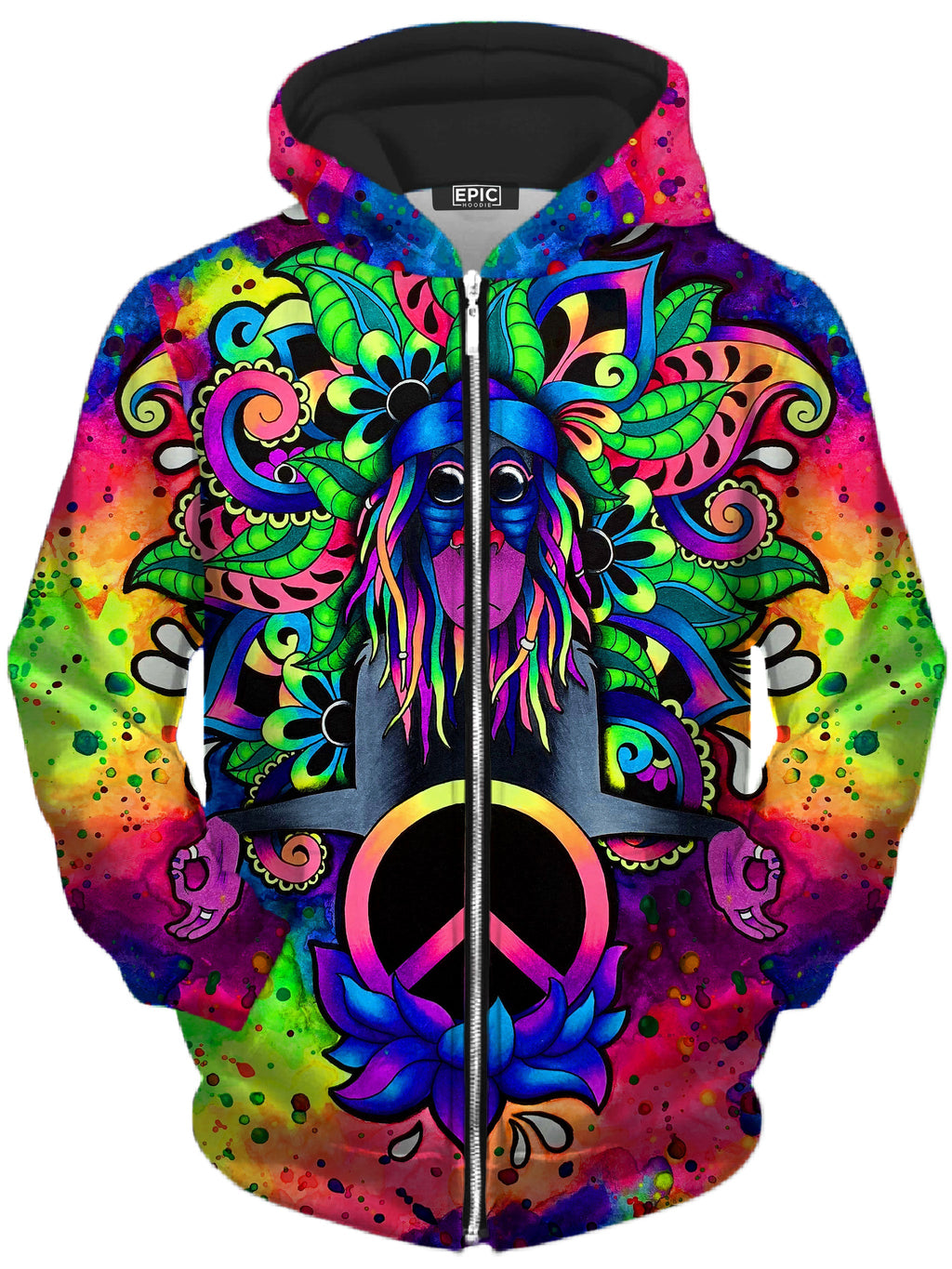 Peace Rafiki Unisex Zip-Up Hoodie BrizBazaar Epic Hoodie