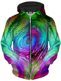 Rainbow Vortex Unisex Zip-Up Hoodie BrizBazaar Epic Hoodie