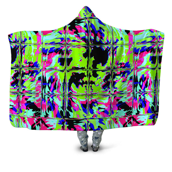Big Tex Funkadelic - Blacklight Rave Glitch Hooded Blanket