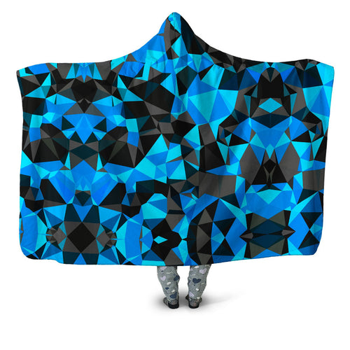Blue and Black Geo Hooded Blanket Big Tex Funkadelic Epic Hoodie