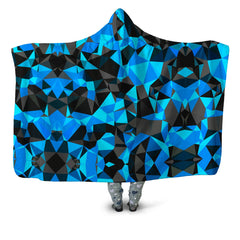 Blue and Black Geo Hooded Blanket