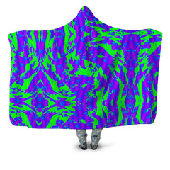 Green and Purple Hypno Splatter Hooded Blanket