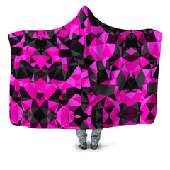 Pink and Black Geo Hooded Blanket