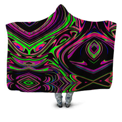 Pink and Green Blackout Drip Hooded Blanket