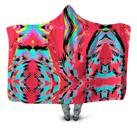 Big Tex Funkadelic - Tropical Coral Glitch Hooded Blanket